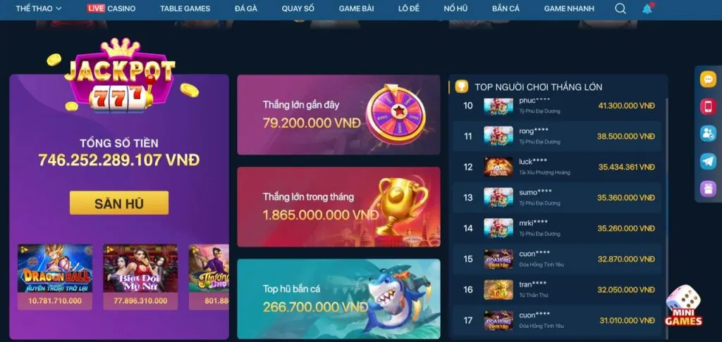 Khuyến mãi game nổ hũ và bắn cá